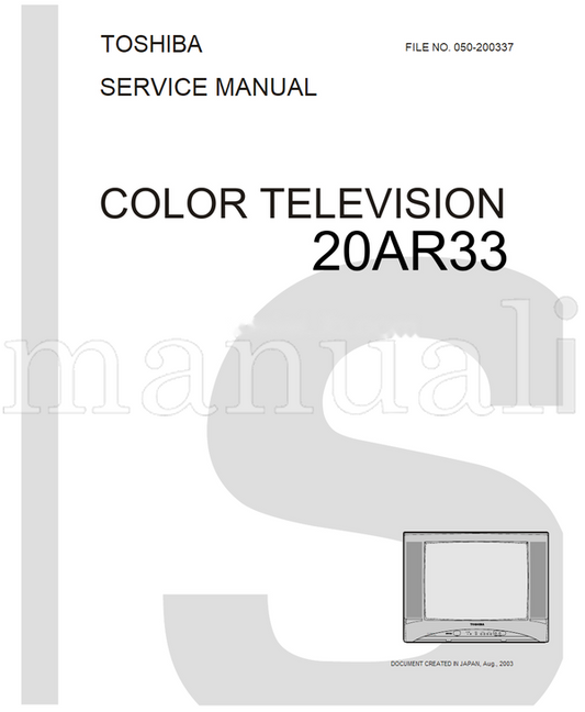 Toshiba 050-200337 20AR33 (36 pages) TV Service Manual