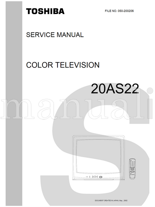 Toshiba 050-200206 20AS22 (33 pages) TV Service Manual