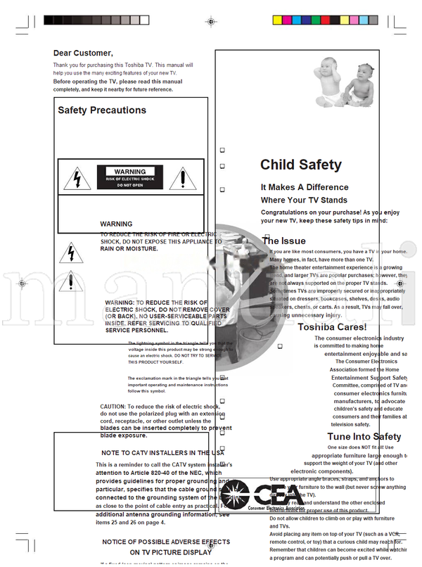 Toshiba 20AS26 (29 pages) TV Operating Manual
