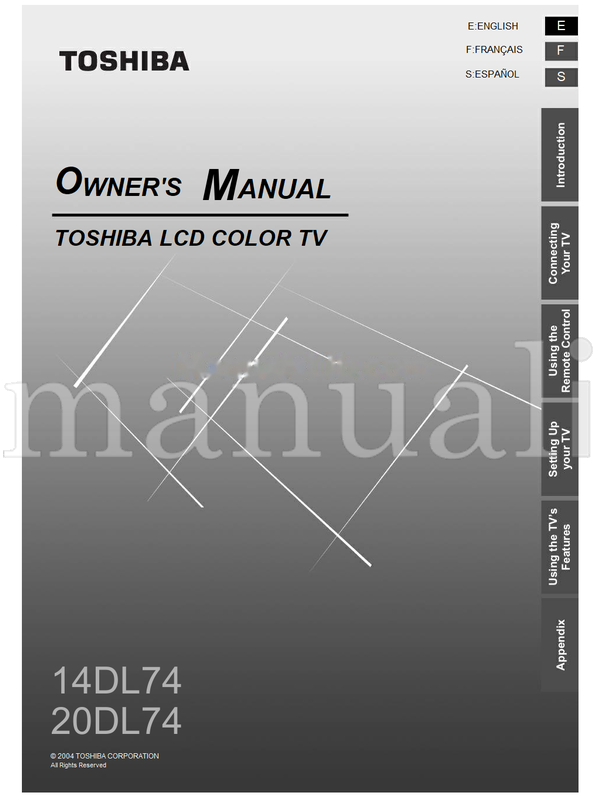 Toshiba 14DL74 20DL74 (28 pages) TV Operating Manual