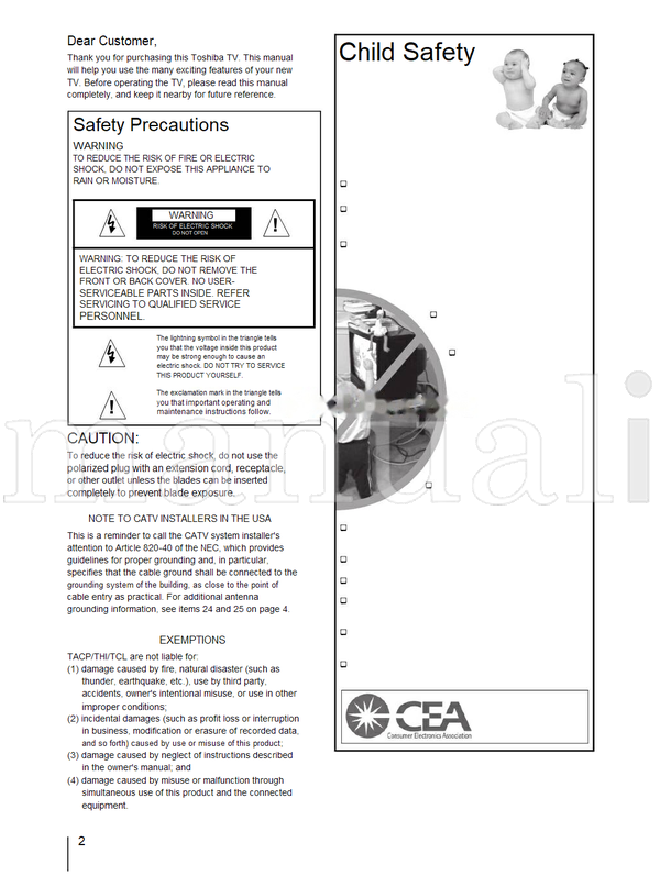 Toshiba 14DL74 20DL74 (28 pages) TV Operating Manual