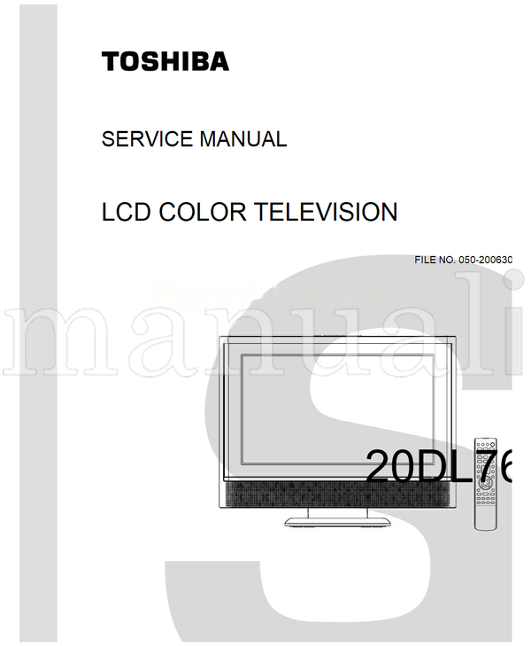 Toshiba 050-200630GR 20DL76 (38 pages) TV Service Manual