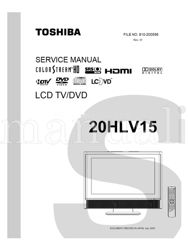 Toshiba 20HLV15 (97 pages) TV Operating Manual