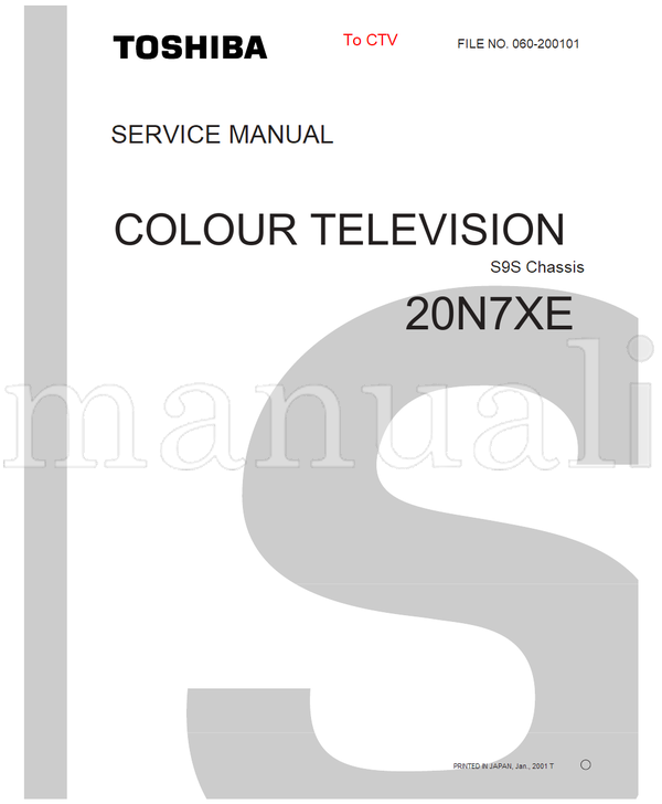 Toshiba 060-200101 20N7XE (55 pages) TV Service Manual