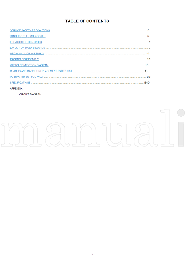 Toshiba 010-200306 20VL43P 14VL43P (39 pages) TV Service Manual