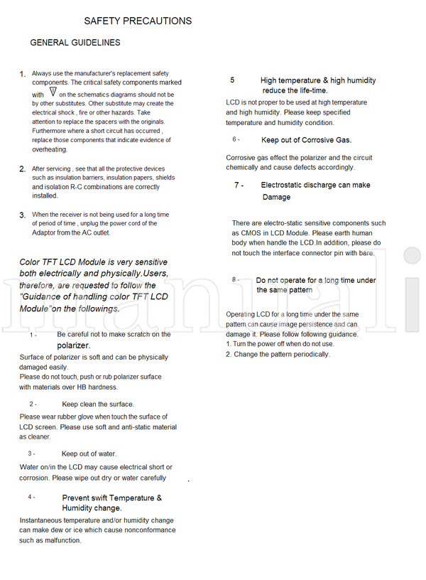 Toshiba 20VL44G 20VL55 20VL63 (33 pages) TV Service Manual