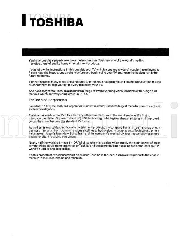 Toshiba 2132DS (20 pages) TV Operating Manual