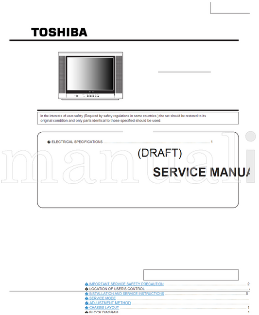 Toshiba 21ARF45 (27 pages) TV Service Manual