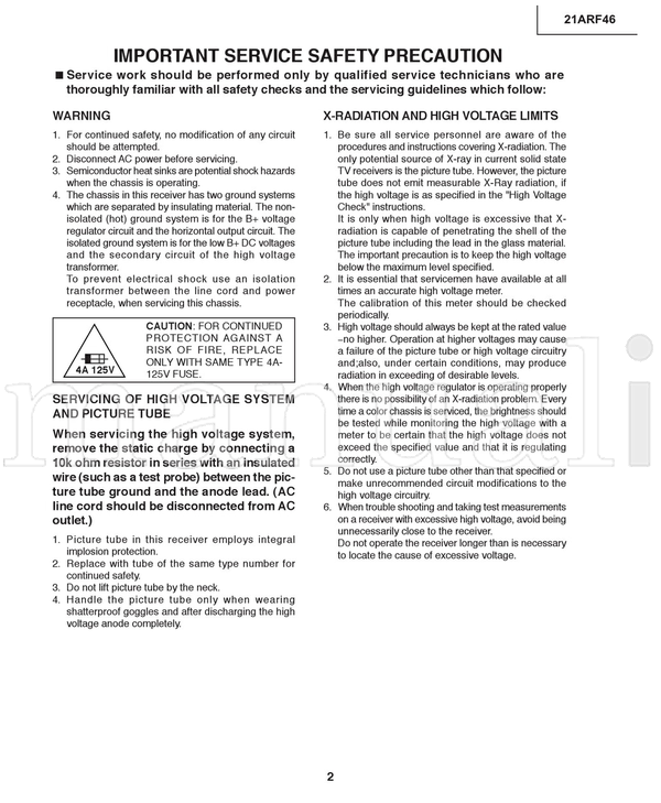 Toshiba 21ARF46 (37 pages) TV Service Manual