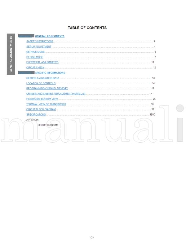 Toshiba 060-200454 21CJ1R 21J1E 21J1ES 21J1H 21J1M 21J1MJ 21J1T (32 pages) TV Service Manual