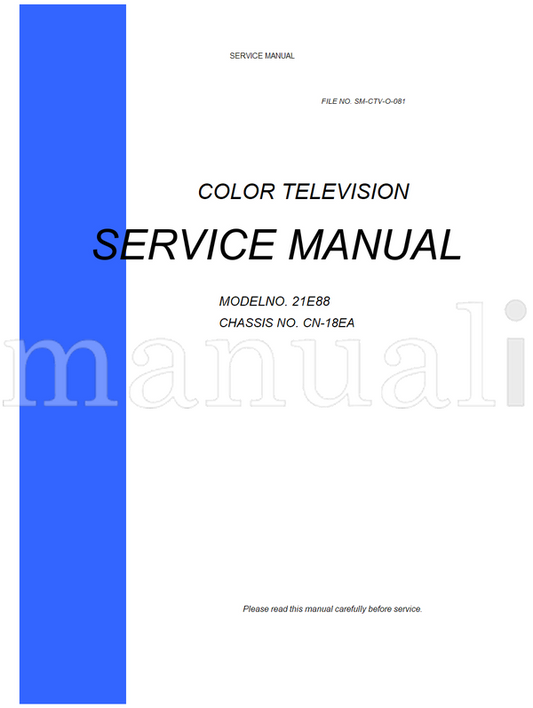 Toshiba SM-CTV-O-081 21E88 CN-18EA (69 pages) TV Service Manual