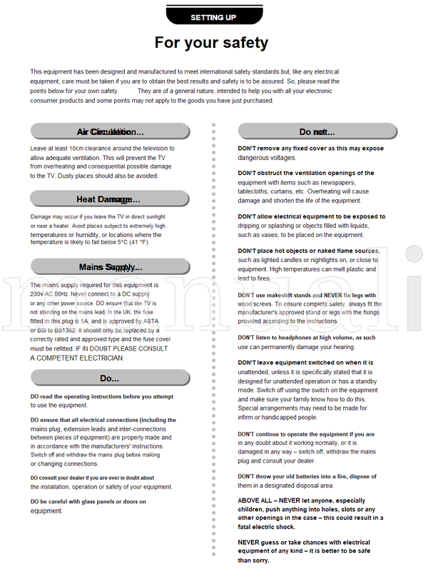 Toshiba 21N21B (30 pages) TV Operating Manual