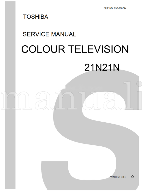 Toshiba 050-200244 21N21N (36 pages) TV Service Manual