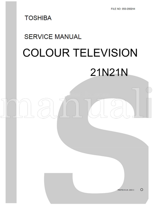 Toshiba 050-200244 21N21N (36 pages) TV Service Manual