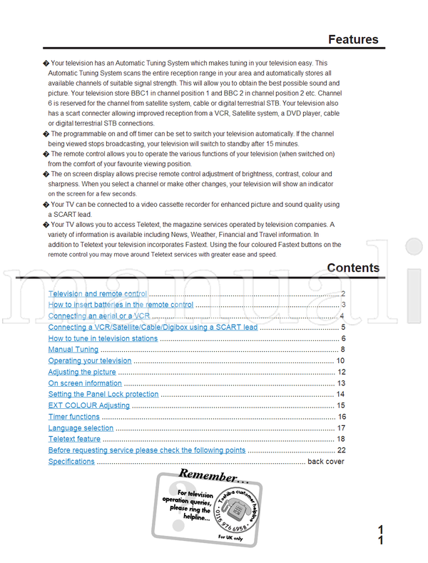 Toshiba 21N21 (30 pages) TV Operating Manual