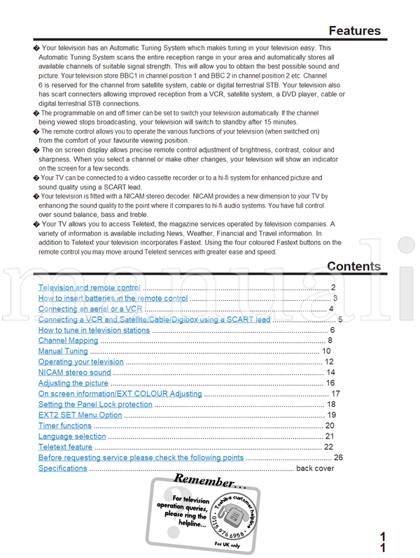 Toshiba 21S23B2 (32 pages) TV Operating Manual
