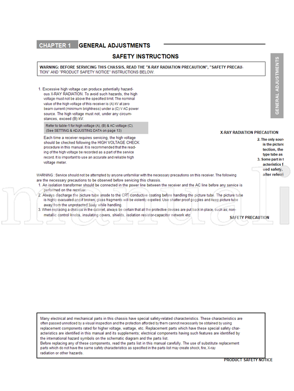 Toshiba 060-200207 21V1R 21V1M 21V1E (48 pages) TV Service Manual