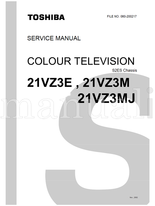 Toshiba 060-200217 21VZ3E 21VZ3M 21VZ3MJ (30 pages) TV Service Manual