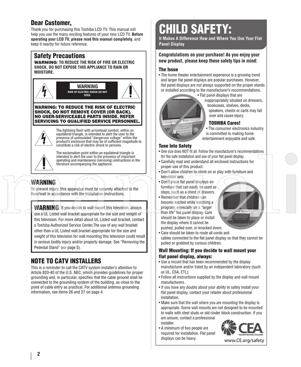 Toshiba 22AV500U (60 pages) TV Operating Manual