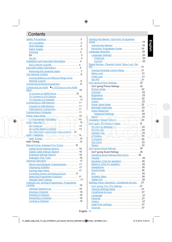 Toshiba 22BL712G Series (44 pages) TV Operating Manual