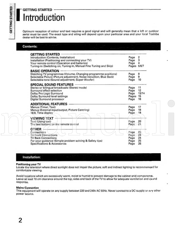 Toshiba 2357DF 3357DF (27 pages) TV Operating Manual