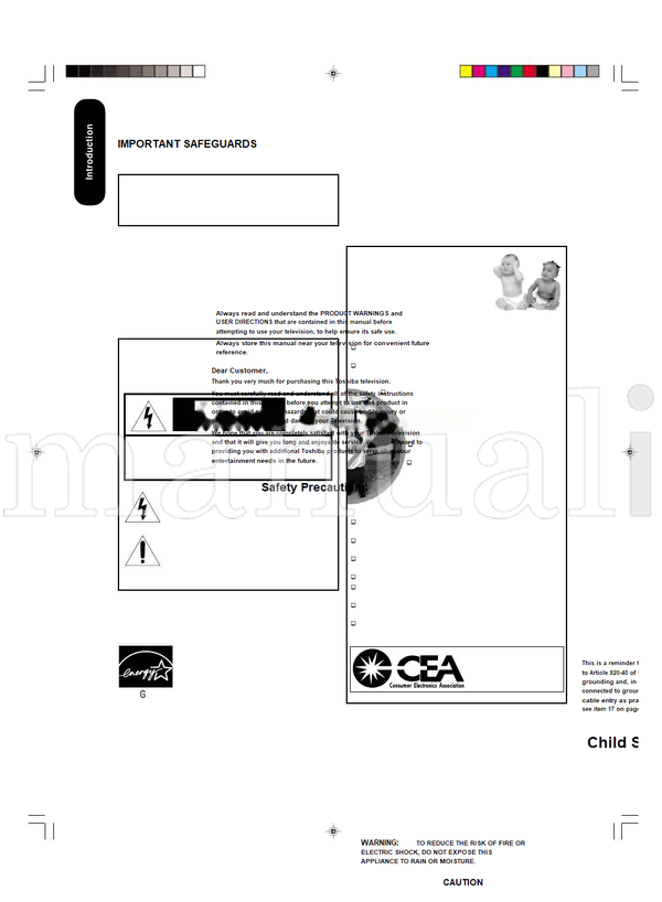Toshiba 23HLV84 (68 pages) TV Operating Manual
