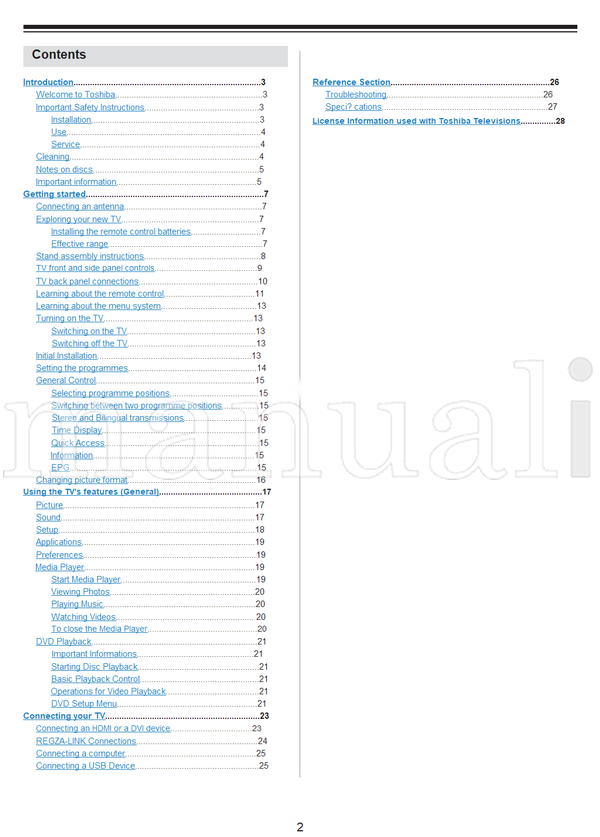 Toshiba L900A (29 pages) TV Operating Manual