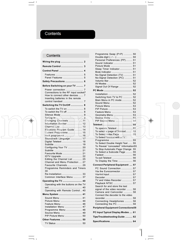 Toshiba 23WLT46B (66 pages) TV Operating Manual