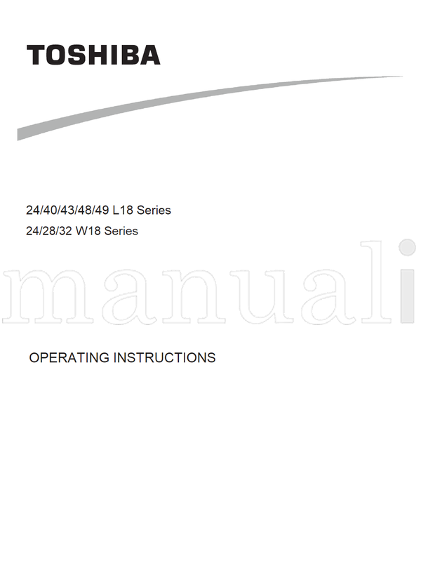 Toshiba 24 L18 Series (31 pages) TV Operating Manual