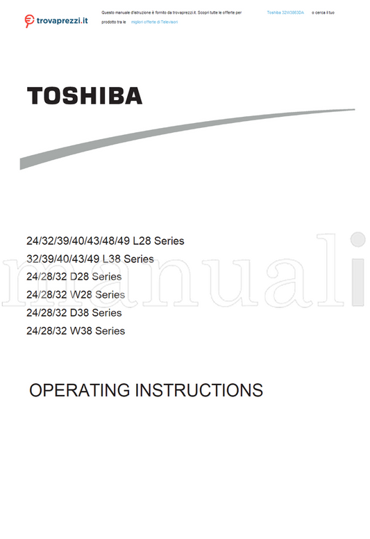 Toshiba 32W3863DA (37 pages) TV Operating Manual