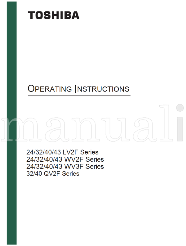 Toshiba 24 LV2F Series (44 pages) TV Operating Manual