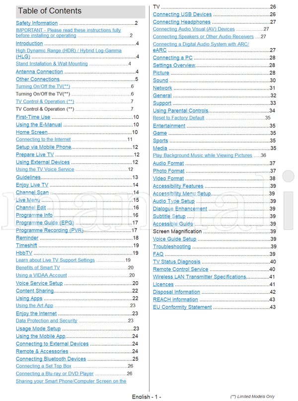Toshiba 24 LV2F Series (44 pages) TV Operating Manual
