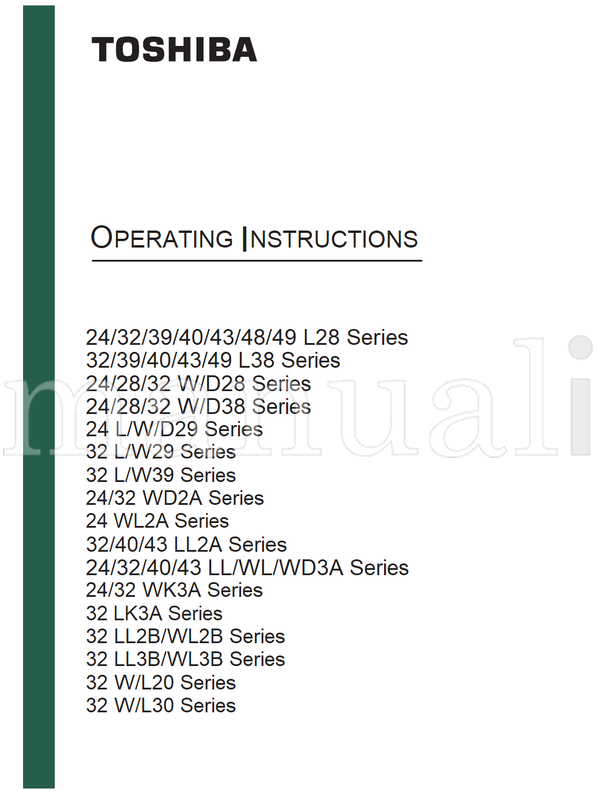 Toshiba 24 WD2A Series (45 pages) TV Operating Manual