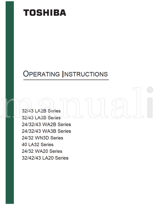 Toshiba 24 WN3D Series (47 pages) TV Operating Manual
