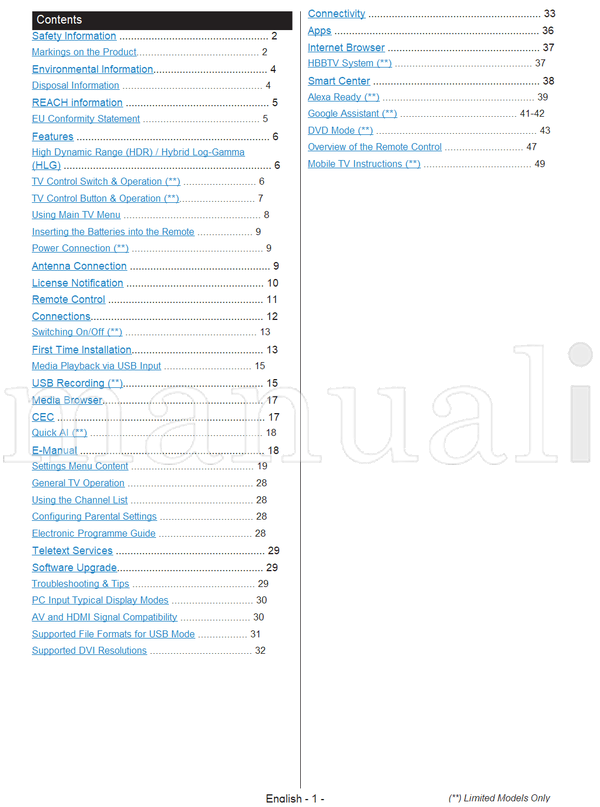 Toshiba 2432 WL2C Series (50 pages) TV Operating Manual