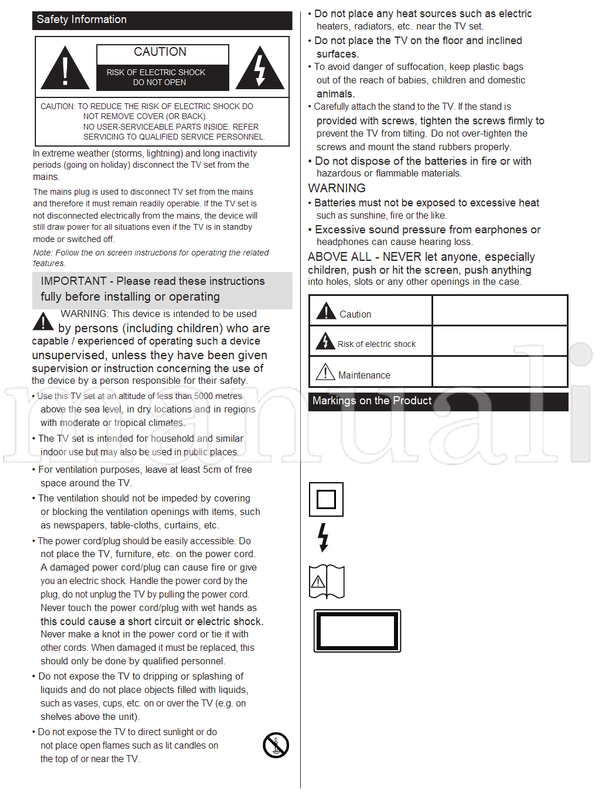 Toshiba 2432 WL2C Series (50 pages) TV Operating Manual