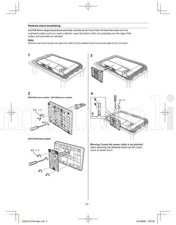 Toshiba 32P1300 29P1300 (26 pages) TV Operating Manual