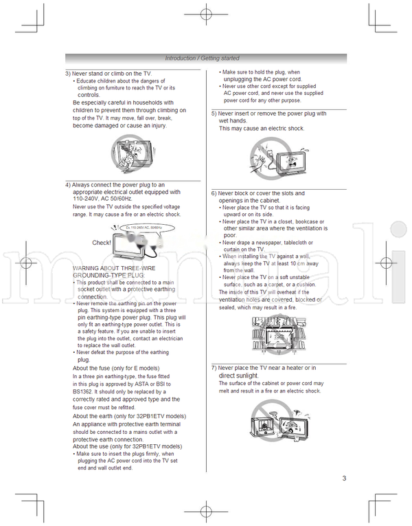 Toshiba 24PB1E 24PB1T 24PB1V 32PB1E 32PB1T 32PB1V VX1A00187000 (32 pages) TV Operating Manual