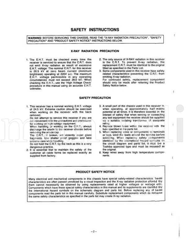 Toshiba CS5SR 2552DD 2853DD 7053DD (47 pages) TV Service Manual