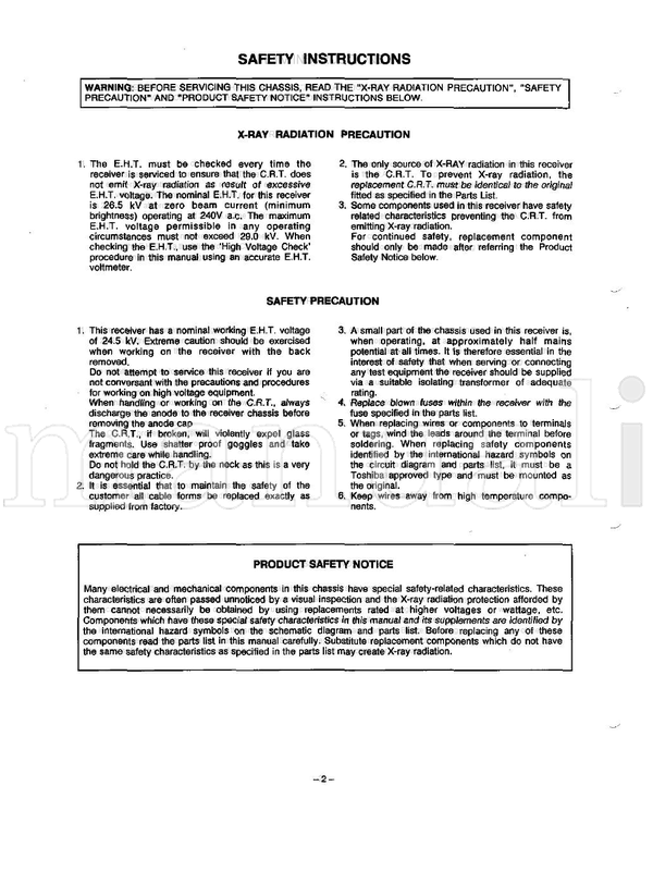 Toshiba 2552D8 2852D8 (39 pages) TV Service Manual