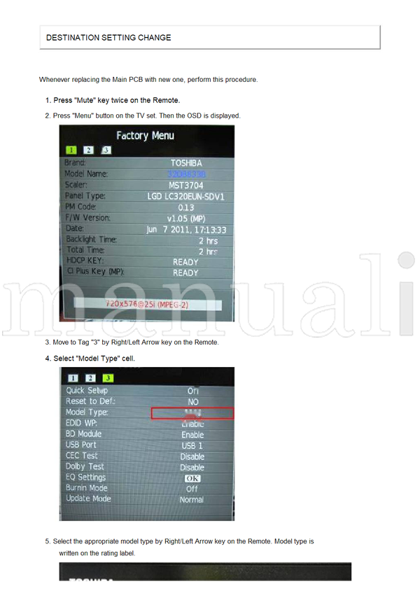 Toshiba 26EL834RB (26 pages) TV Service Manual