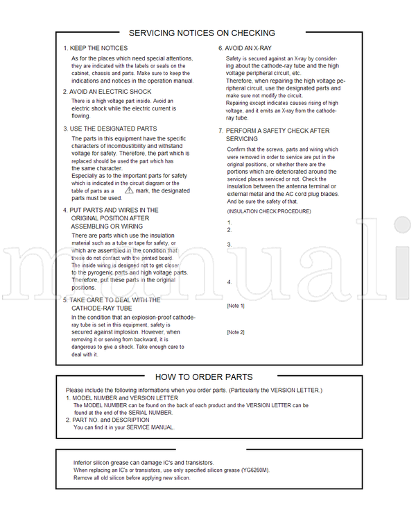 Toshiba 050-200422 26HF84A (69 pages) TV Service Manual