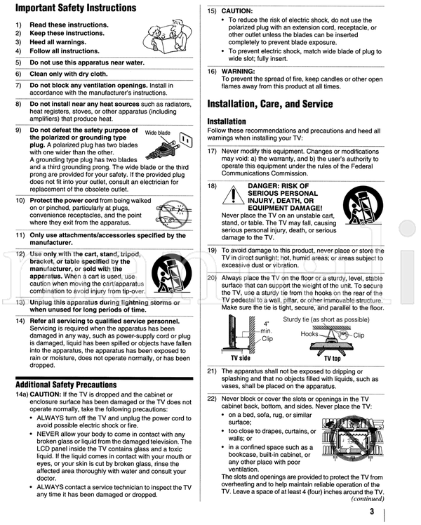 Toshiba 26HL47 (74 pages) TV Operating Manual