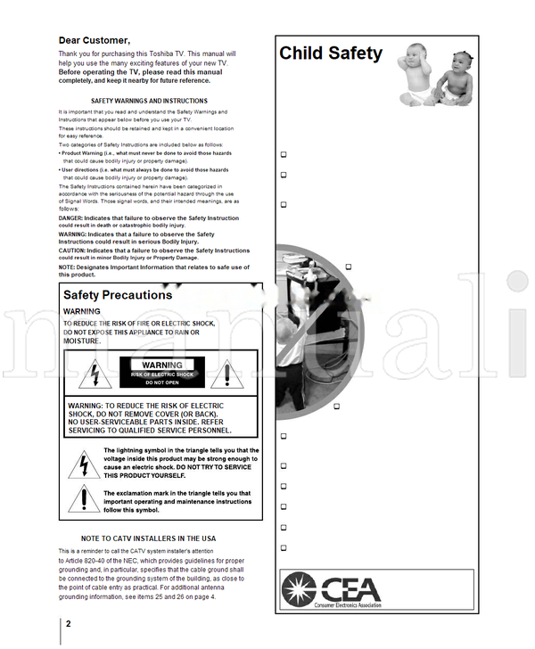 Toshiba 26HL84 32HL84 (68 pages) TV Operating Manual