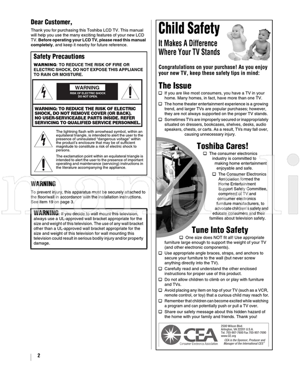 Toshiba 26HL86 32HL86 37HL86 VX1A00006800 (50 pages) TV Operating Manual