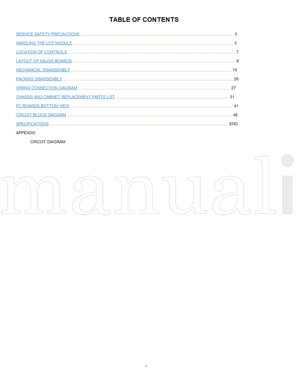 Toshiba 010-200311 26HL83 (117 pages) TV Service Manual