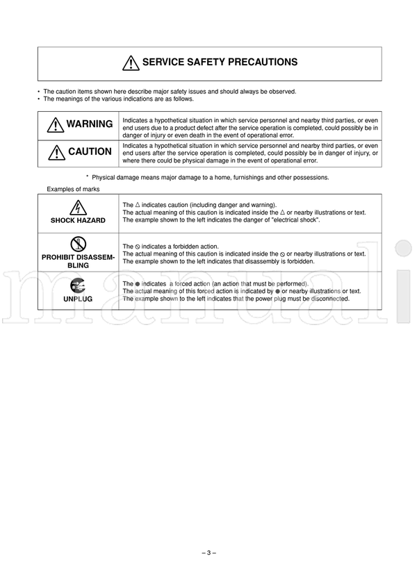Toshiba 070-200404 26WL46B 26WL46G (116 pages) TV Service Manual