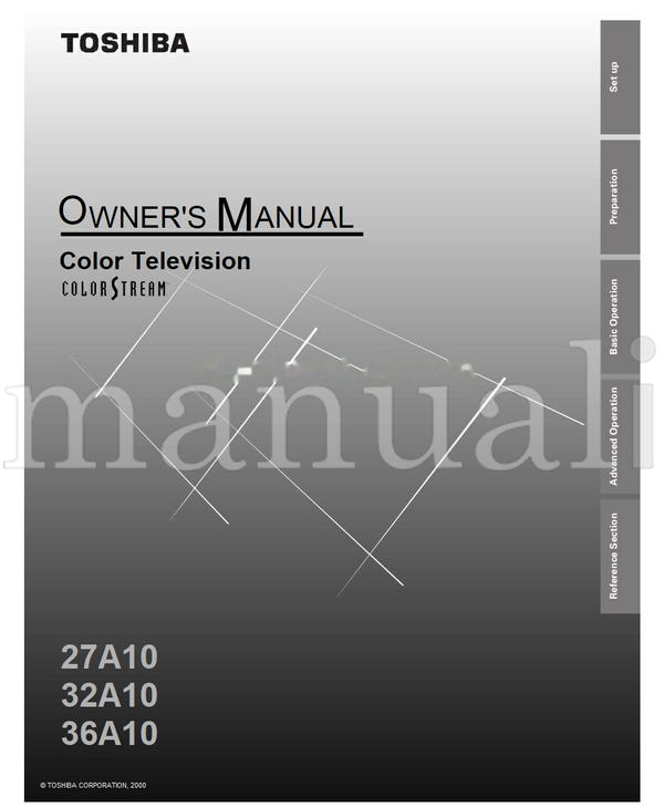 Toshiba 27A10 32A10 36A10 (36 pages) TV Operating Manual