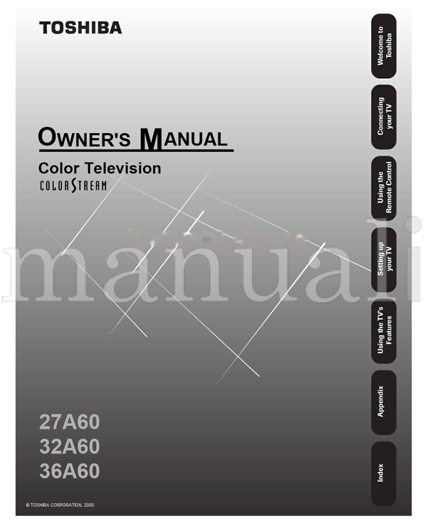 Toshiba 27A60 32A60 36A60 (44 pages) TV Operating Manual