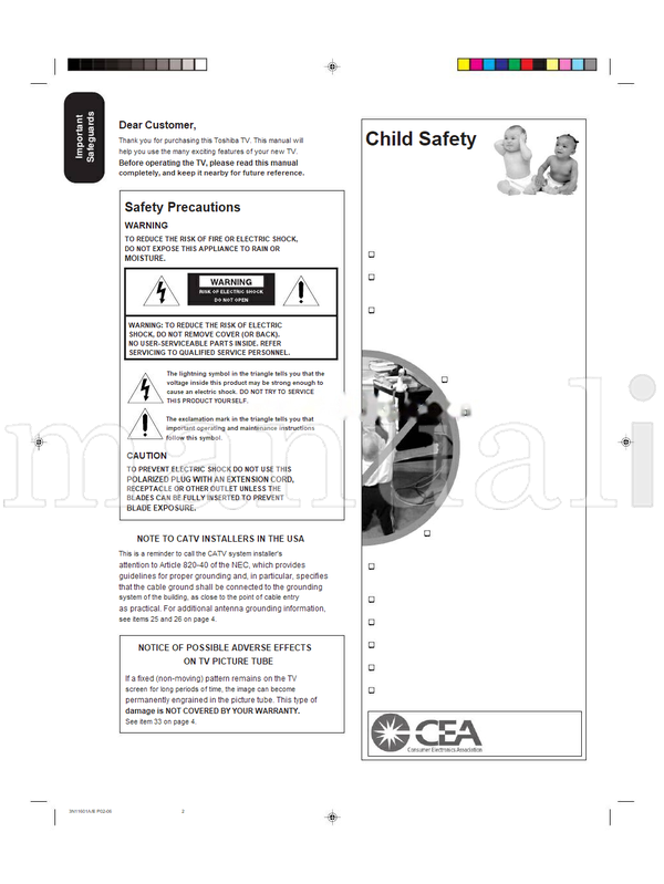Toshiba 27AFX54 3N11601A (76 pages) TV Operating Manual